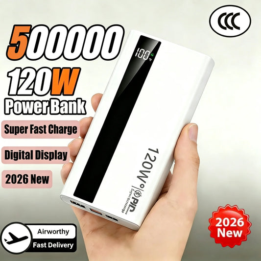 200000mAh Power Bank High Capacity 120W Super Fast Charging Portable External Battery Powerbank Universal For iPhone Samusung