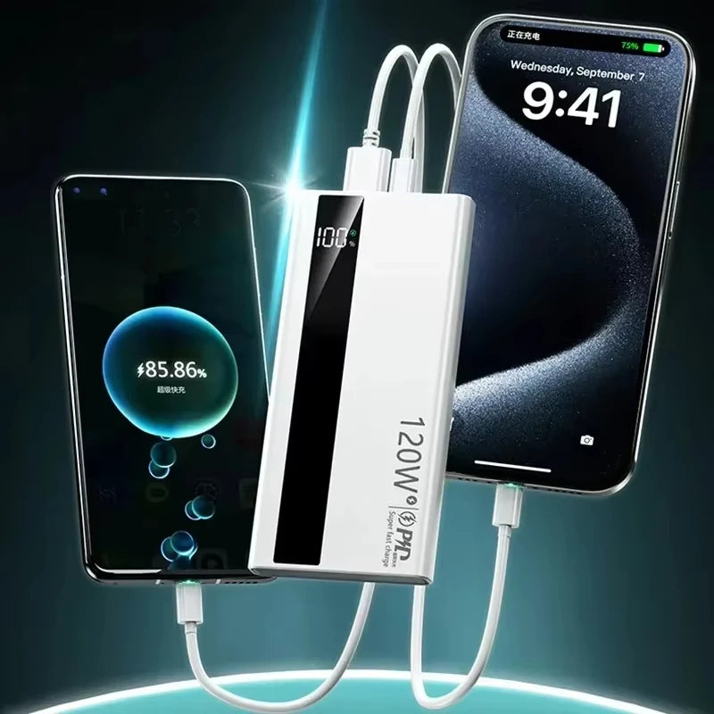 200000mAh Power Bank High Capacity 120W Super Fast Charging Portable External Battery Powerbank Universal For iPhone Samusung
